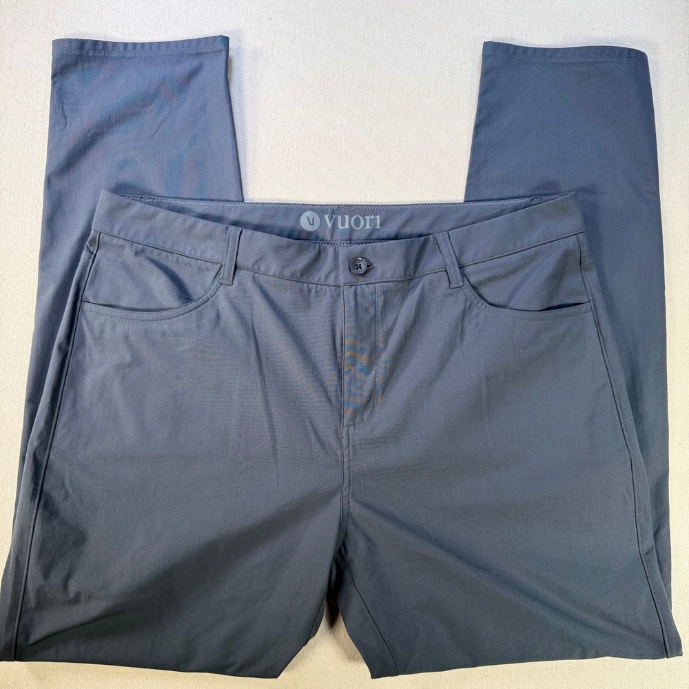Vuori Mens 38 Meta Pant  Grey Technical Chino Performance Trousers Classic Nice - Picture 9 of 16